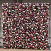Aperturee - Aperturee Artificial Colorful Flower Wall Backdrop For Garden
